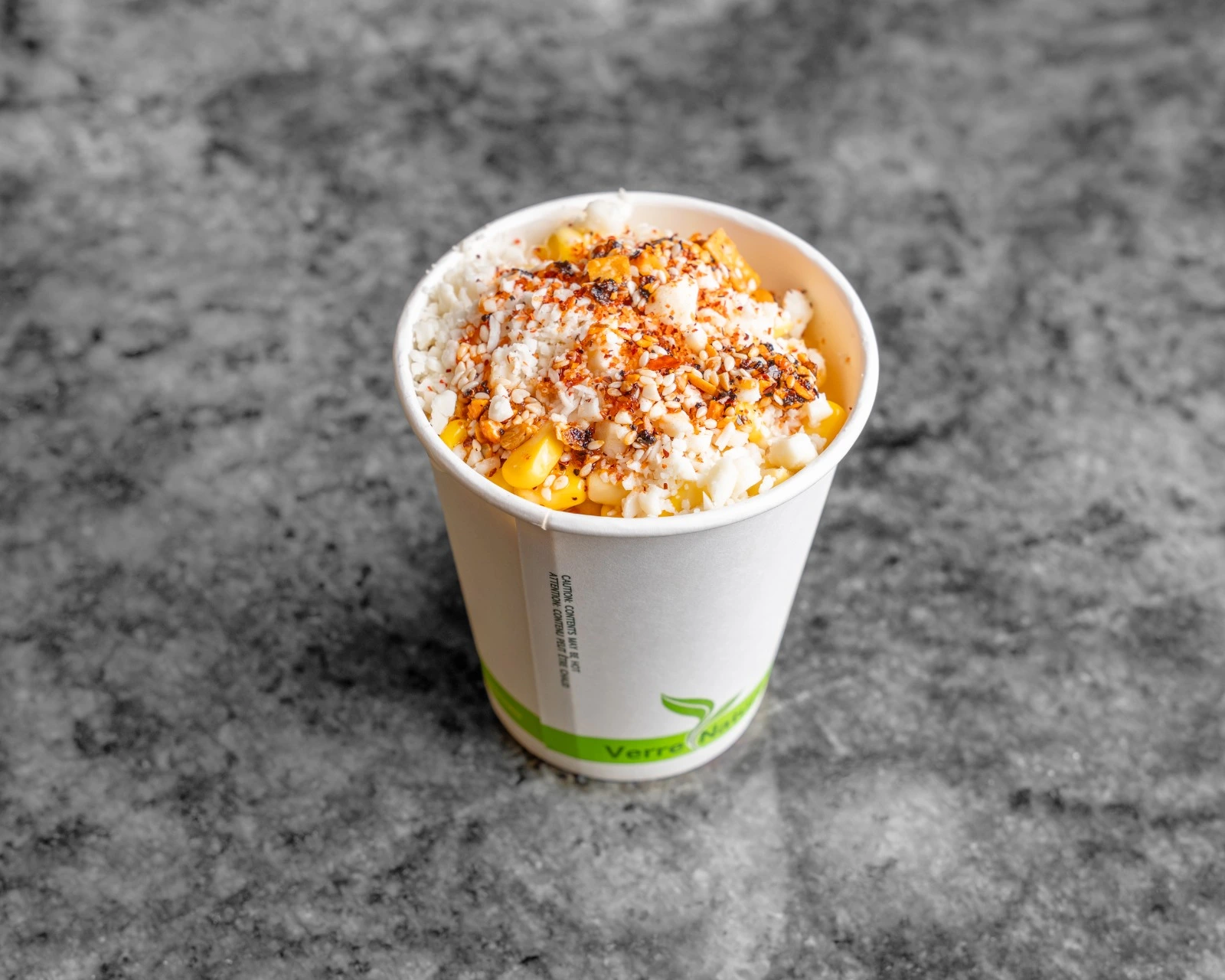 Street corn in a cup — elote-style Mexican street food at El Cafesito By Mexicanada Edmonton